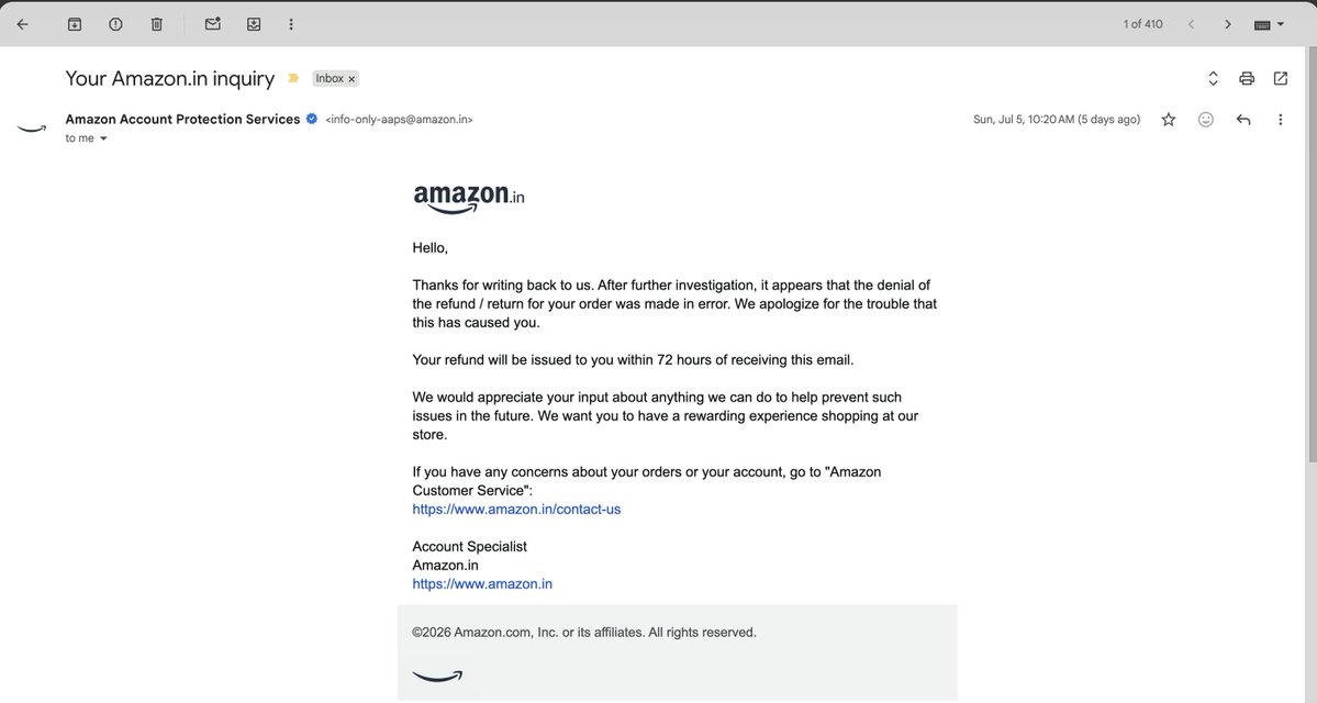 lakshey008's tweet photo. @amazonIN Can someone please look into below refund: https://t.co/zQxvxcpx6X