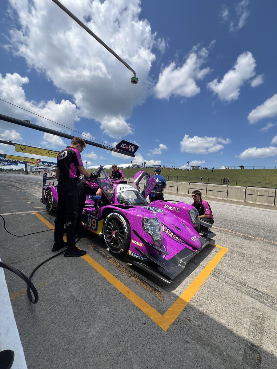 AORacingUSA's tweet photo. 🇨🇦 We’re green for @IMSA practice one at @CTMPOfficial. Both Rexy and Spike are on track, each with only two drivers for Sunday’s race. 

📍 @CTMPOfficial 🇨🇦
⏱️https://t.co/PUEyhw5RDo
📻 https://t.co/6Z44zECCYv 
#IMSA | Practice 1 https://t.co/FZloI5FT0E