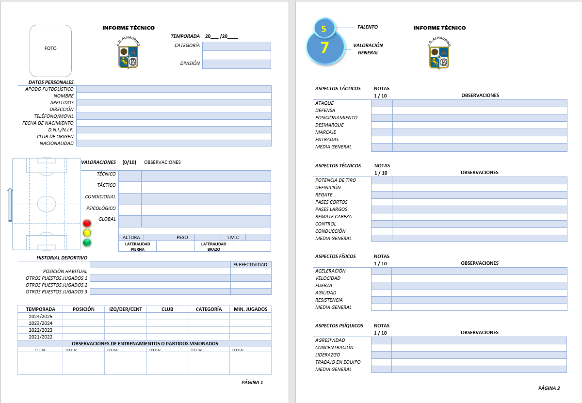 Entrenadordel11's tweet photo. Informe básico para trabajar en la cantera. 
Lo comparto durante unos días si te gusta. Word editable
1. Sigueme
2. Haz retweet 
3. Deja tu correo en comentarios
Pronto compartiré más documentos... #trabajaprofesional
