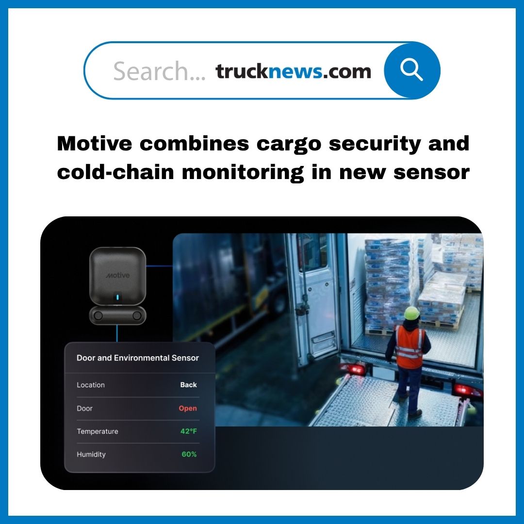 Todaystrucking's tweet photo. Motive revealed a new Door and Environmental Sensor that combines temperature, humidity, and cargo-door monitoring into a single device, aiming to help #fleets identify not only when #cargo conditions change, but why.
https://t.co/xkwrLvKdj5
#reefer #trucking #cargotheft https://t.co/N9AIbnEcHK