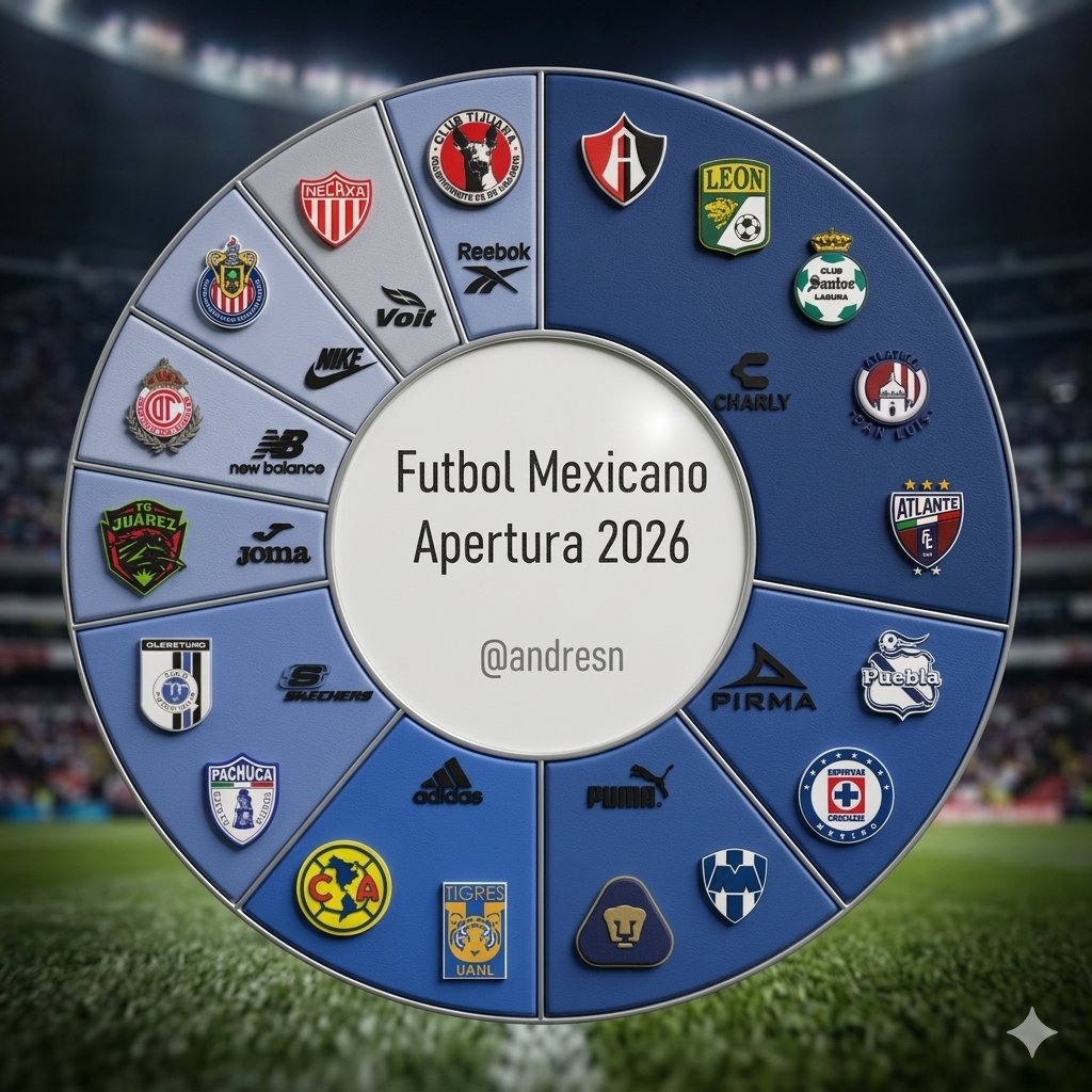 andresn's tweet photo. 🔥Estas serán las marcas que vestirán a los equipos durante el Apertura 2026🔥

Charly vestirá a 5 equipo siendo la marca predominante https://t.co/p56mWKkvCq