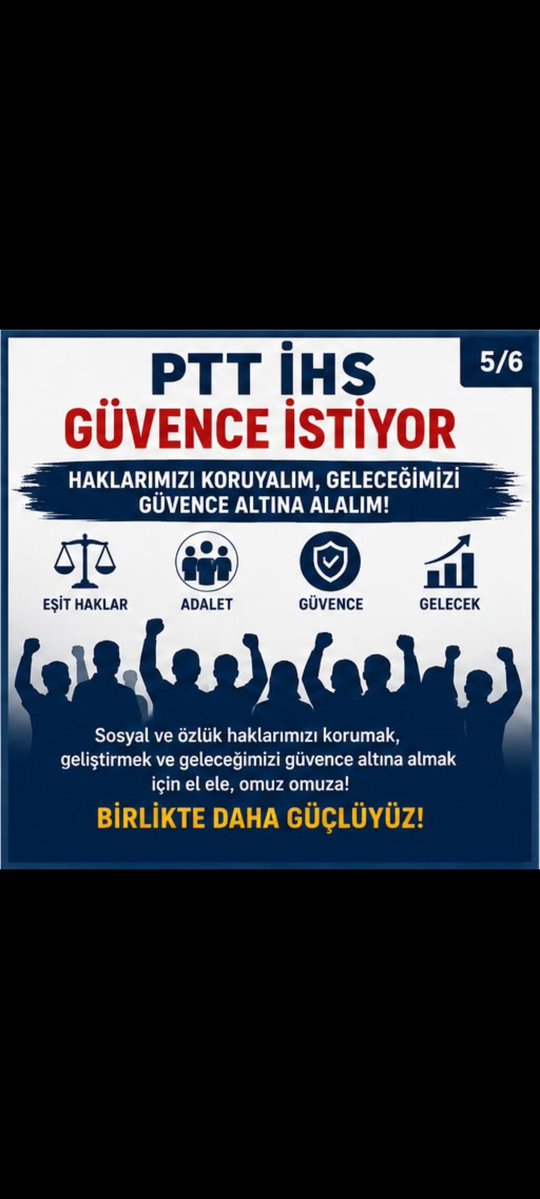 Ercnerdgn89's tweet photo. #PttihsNeOlacak
KPSS ile yüksek puan alarak PTT’ye atandık. Yıllardır kamu hizmeti veriyoruz. Tek isteğimiz, emeğimizin ve hukuki statümüzün kanunla güvence altına alınması. https://t.co/w2VL63dmHL