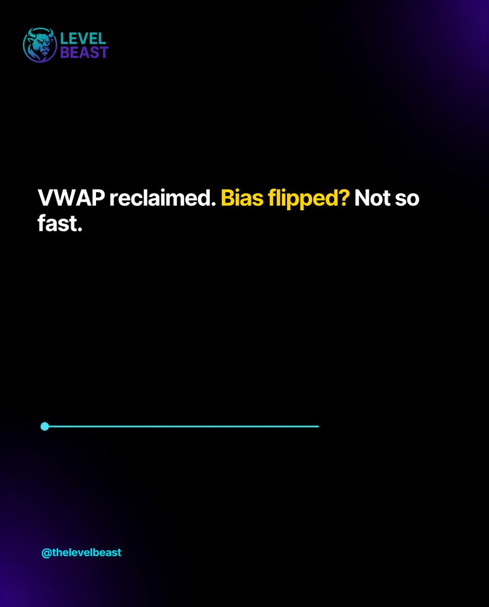 thelevelbeast's tweet photo. VWAP reclaimed. Bias flipped? Not so fast.

False reclaims hold 2-3 candles, then fail — distribution hiding inside the bounce.

Free Trap Playbook (36 patterns): https://t.co/JksqO52pTC

Education, not financial advice. https://t.co/l1gcTJbzNF