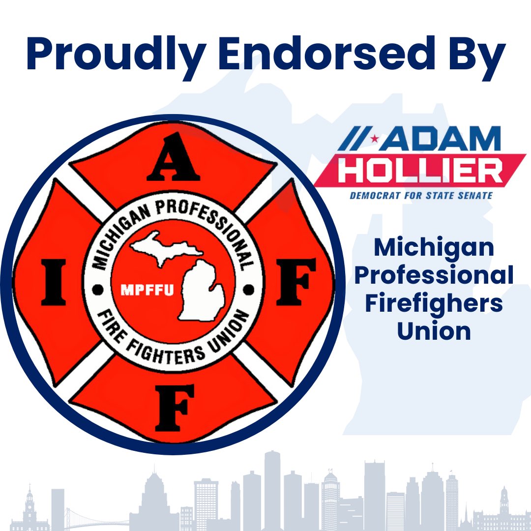 adamholliersr's tweet photo. My dad was a Detroit firefighter.
I’m honored to have the endorsement of the Michigan Professional Firefighters Union. I’ll always have their backs the way they have ours.
#DetroitRaised #IAFF #MichiganFirefighters #FirefighterFamily https://t.co/oT7teiDTky