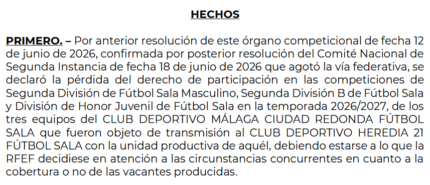 Futsalsur's tweet photo. 💣 La @rfef extingue de la competición al @MalagaFS (Segunda, Segunda B y División de Honor Juvenil).
🟢 Se beneficia la @ua_ceuti que continuara en Segunda, sin tener que esperar que sucede con @RiberaNavarraFS 
🙆‍♂️ Palo gordo para el club malagueño, que tendrá que mover fichas. https://t.co/z0j9IqNFVN