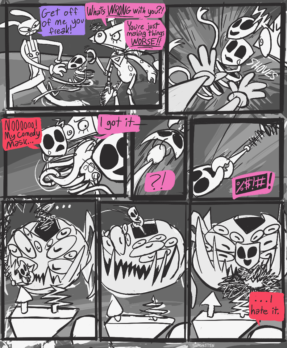 RhythmandLime's tweet photo. Out of Bounds (page 25-28)
Aaaand this wraps up the end of arc 1! Thereโs still 2 more arcs in this story, tho Iโll probs take a lil break to focus on other post-ep 9 TADC fanart for a bit.
#tadc #comic #jax #zooble #gangle #abstragedy #theamazingdigitalcircus #outofbounds https://t.co/eQRISI4HZ7