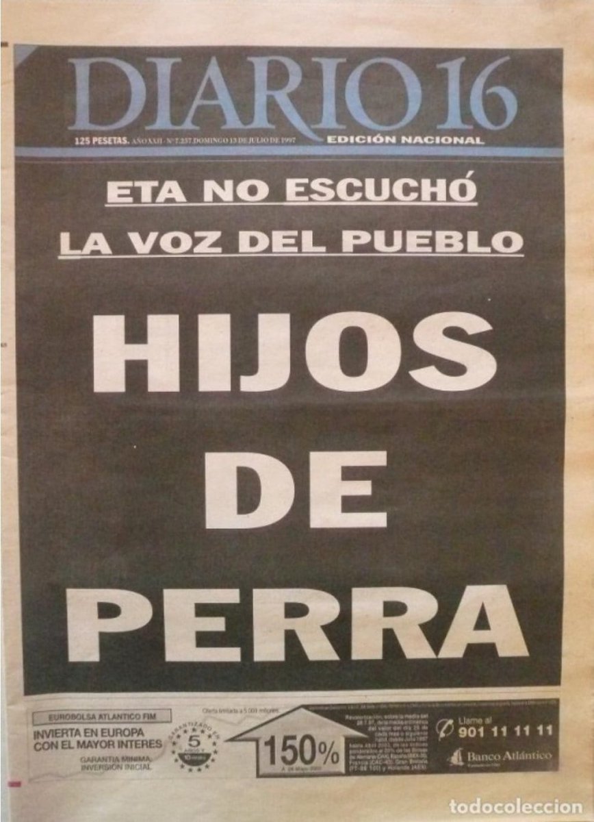 Francis4173166's tweet photo. Tal día como hoy secuestraron al concejal de Ermua Miguel Ángel Blanco Garrido, dos días después fue cruelmente asesinado por los cobardes de ETA.

Días que jamás olvidaremos.

Siempre te recordaremos querido Miguel Ángel https://t.co/9IKfhhH4Ds