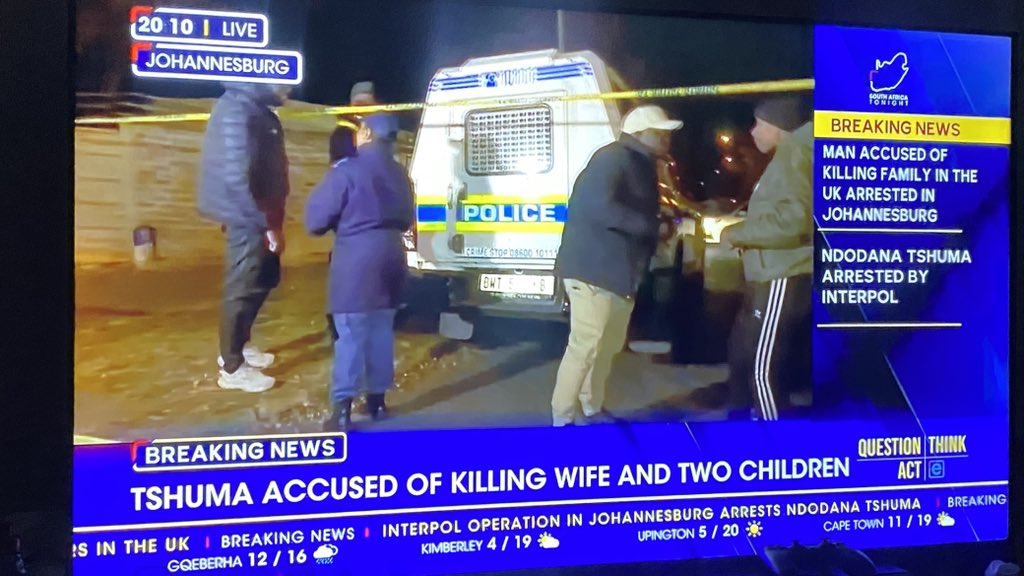 Malatjie_'s tweet photo. Zimbabwean man who allegedly murdered wife and 2 children in the UK was arrested just now in Johannesburg.

He was found at a relatives house.

Landed in South Africa on 05 July.

I’m curious on how he entered South Africa, direct from Heathrow or he came from Zim? https://t.co/YROIMABxMF