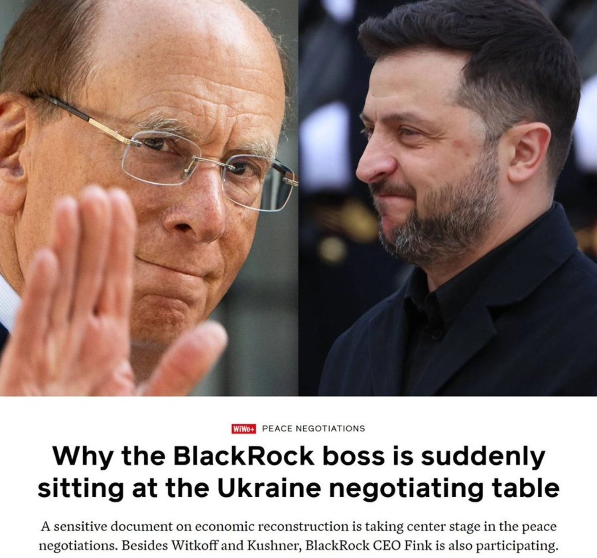magyarloe's tweet photo. Saviez-vous qu'en 2014, l'Ukraine avait besoin d'un prêt ?

Deux offres étaient sur la table :

🔴 Le FMI proposait 15 milliards de dollars, mais avec des conditions :

- Levée de l'interdiction de la propriété privée des terres.

- Réduction drastique des pensions et des subventions, une austérité classique.

🔴 La Russie offrait également 15 milliards de dollars, sans conditions, sans saignée néolibérale de l'économie.

Le président Viktor Ianoukovitch a choisi l'offre russe.

Et que s'est-il passé ?

Washington a orchestré un coup d'État, l'a destitué et a installé un nouveau régime fantoche.

Le nouveau gouvernement s'est soumis au FMI, a approuvé un programme d'austérité et a ouvert la voie à la privatisation.

Aujourd'hui, d'immenses portions du territoire ukrainien, environ un tiers, sont entre les mains de géants étrangers comme BlackRock.

Pour information, BlackRock était l'ancien employeur du chancelier allemand Friedrich Merz. 

Coïncidence ?

🤔