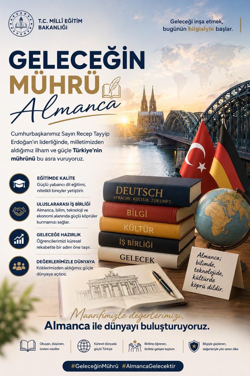 elflehrerin's tweet photo. Bilim, felsefe ve akademinin küresel dillerinden biri Almancadır. Gençlerimizin uluslararası araştırmalara erişmesi için ilkokuldan liseye kesintisiz (dikey sürekli) bir eğitim modeline ve liselerde zorunlu derslere ihtiyacımız var. 📝🔬 
@Yusuf__Tekin 
#AlmancaZorunluOlsun https://t.co/ocX2VgmGHX