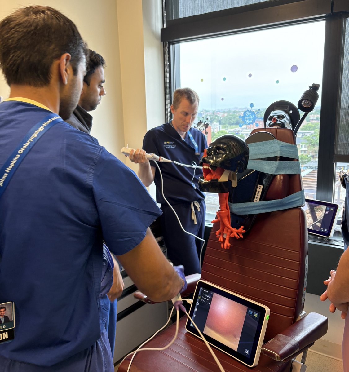 hopkins_ent's tweet photo. Last week, our residents got hands-on simulation training as part of our annual bootcamp. Thanks to Dr. Carolyn Jenks for organizing the event, and Drs. @jennyxchen, Zahra Sayyid, Paul Cowan, Jonathan Walsh, Jason Nellis, Morgan Mills &amp; @DeepaGalaiya  for their teaching prowess. https://t.co/SyZzE86VlE