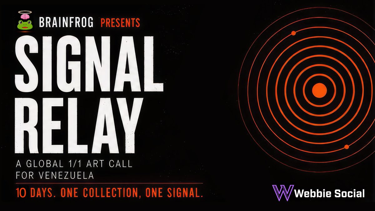 WebbieSocialApp's tweet photo. 📢 OPEN CALL — Signal Relay! 

Time is ticking to join a movement where art saves lives. We're collecting independent 'signals' to form one powerful, global voice for Venezuela. Don't let your unique perspective go unheard!

@BRAINFROGXLM x @WebbieSocialApp 

#SignalRelay #LastChance #ArtCommunity #MakeADifference #Venezuela

Submit your work: Link in bio