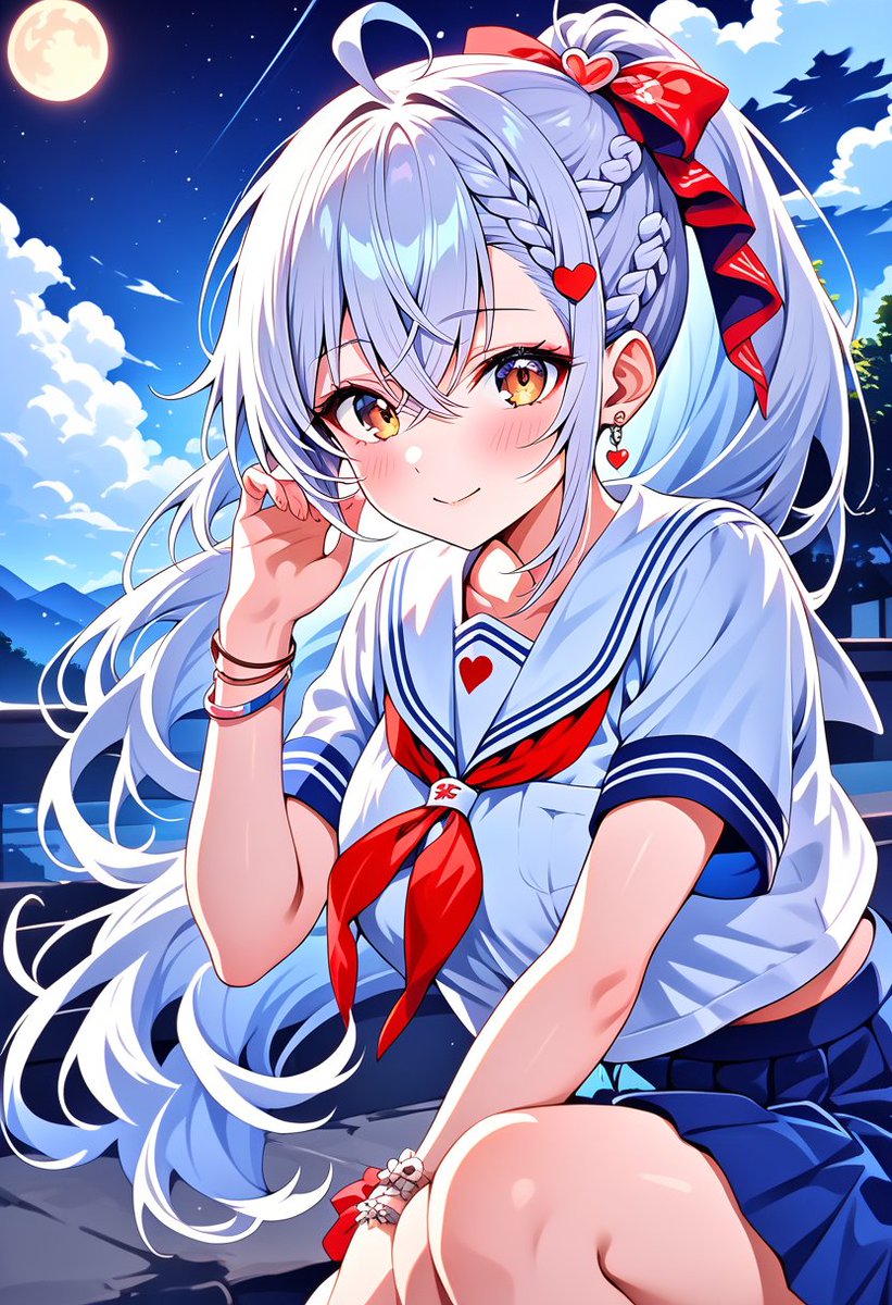 evo788758561's tweet photo. 夜ふかししたらいいことあるんだね。
こんな綺麗な月夜をあなたと過ごせたんだもん♥

＃DaysAI
＃うちのこかわいい？
＃えにしちゃん https://t.co/HVKTzUih0Z