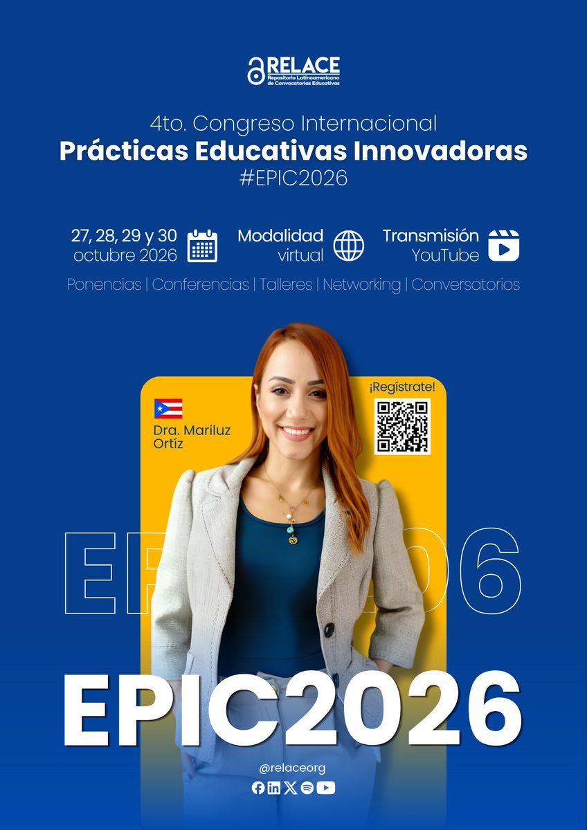 relaceorg's tweet photo. #39Días para enviar tu propuesta de resumen a #EPIC2026. Las mejores ideas nacen en el aula, en los proyectos, en la investigación y en las experiencias que transforman la educación. 

📍 Envía tu propuesta aquí: https://t.co/zSj7j9fUSE

#PrácticasEducativasInnovadoras #39Días https://t.co/cokCaYB9l3