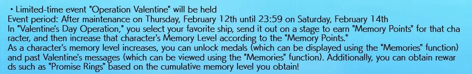 Hellplague92's tweet photo. @Helxt1 @AzurLane_EN Here you go. To put it short:

Every Shipgirl released until the 14th of February, 2025, get no new Valentine Messages. https://t.co/PyCNkOzXcZ