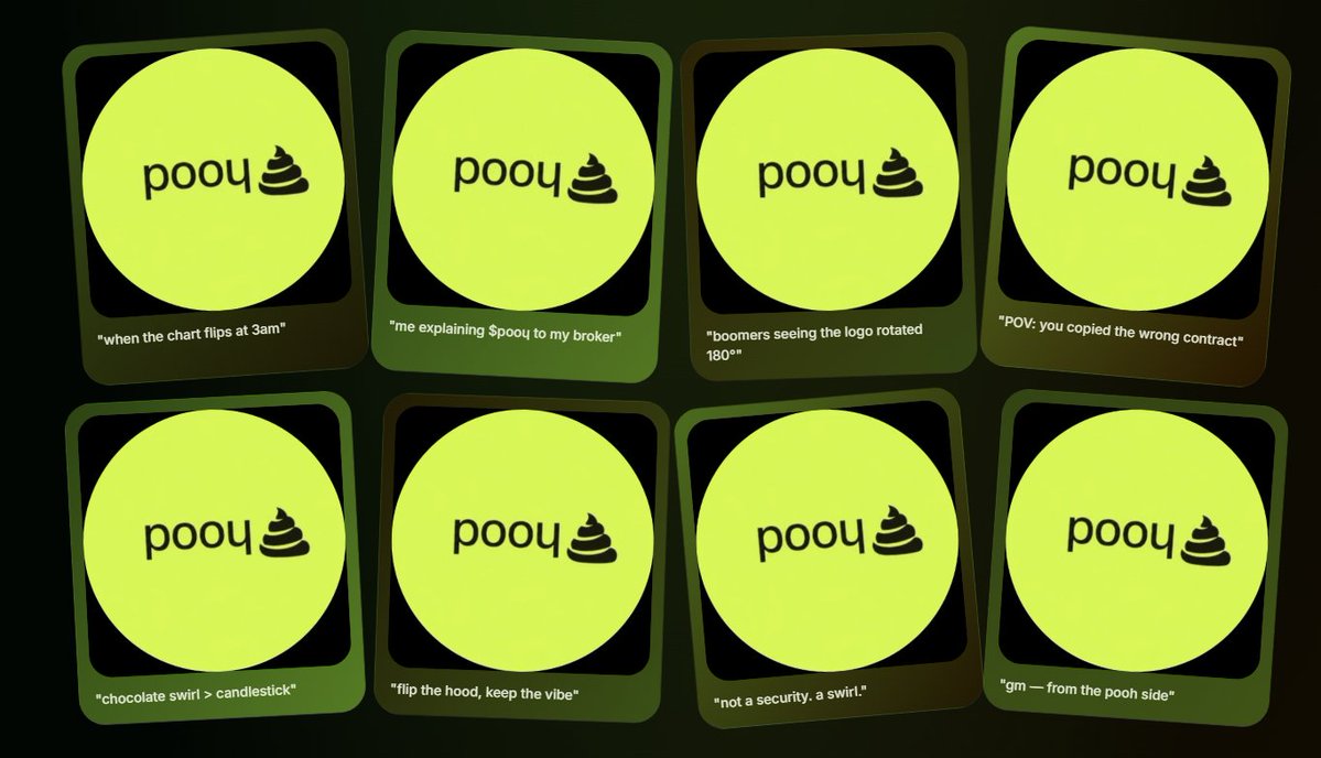 poohcoinRH's tweet photo. The narrative is so easy to understand that even Robinhood's retail investors will understand it.

A logo, flipped.

A movement, brewed.

Rotate the Robinhood mark 180° and something magical happens: the friendly feather becomes a chocolate swirl, and the wordmark "hood" flips into a chunky, lowercase pooh. Read it right-side-up, it says "pooh." Read it upside-down, it says everything.

0x63e0ca3841Bff47A191949417aB64F82CFA3314B