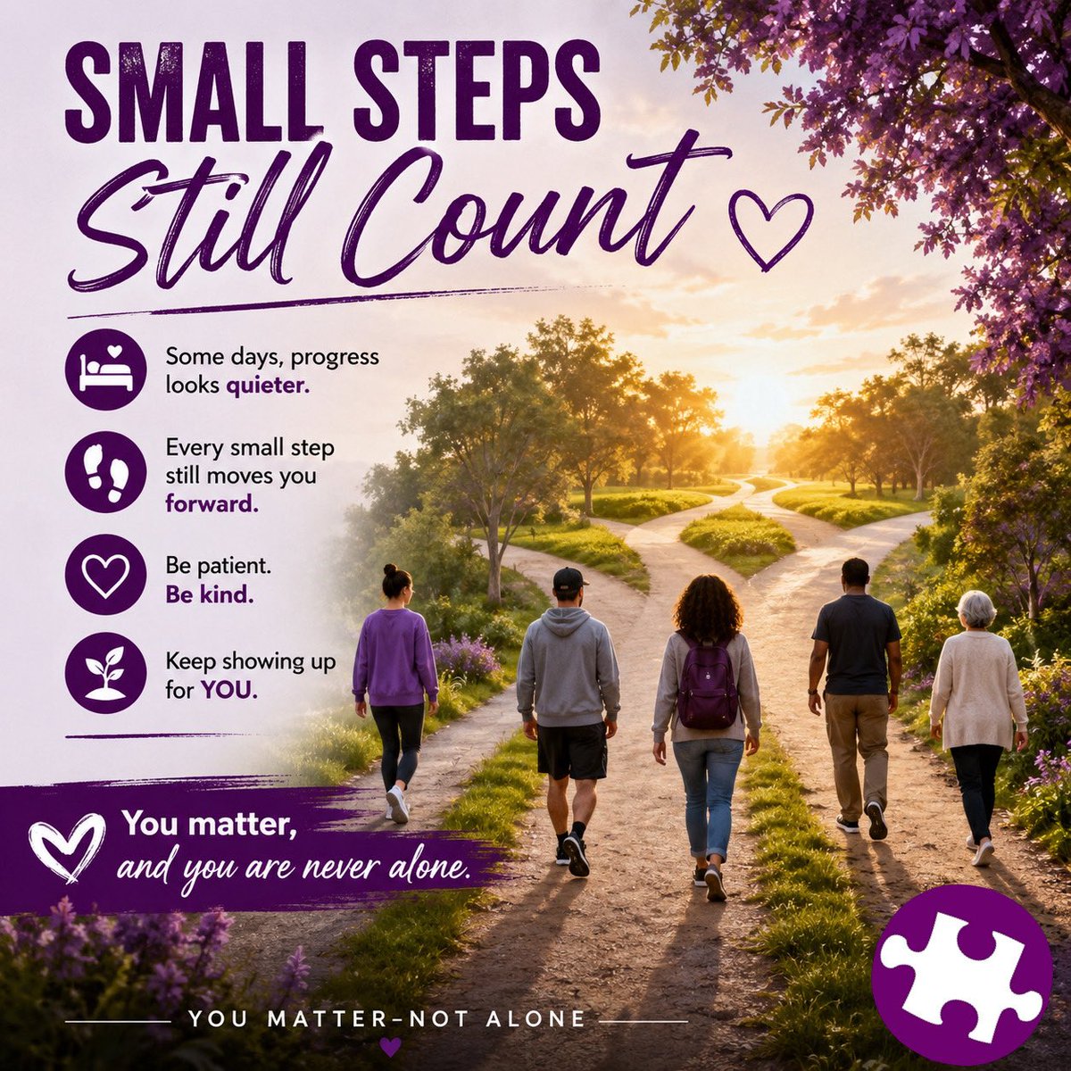matter_alone's tweet photo. You donโt have to have everything figured out today. Just keep moving forward.
At You MatterโNot Alone, we believe every step toward hope matters because you matter, and you are never alone.
#YouMatterNotAlone #MentalHealth #HealingJourney #Hope #OneStepAtATime https://t.co/b4lesBZaIl
