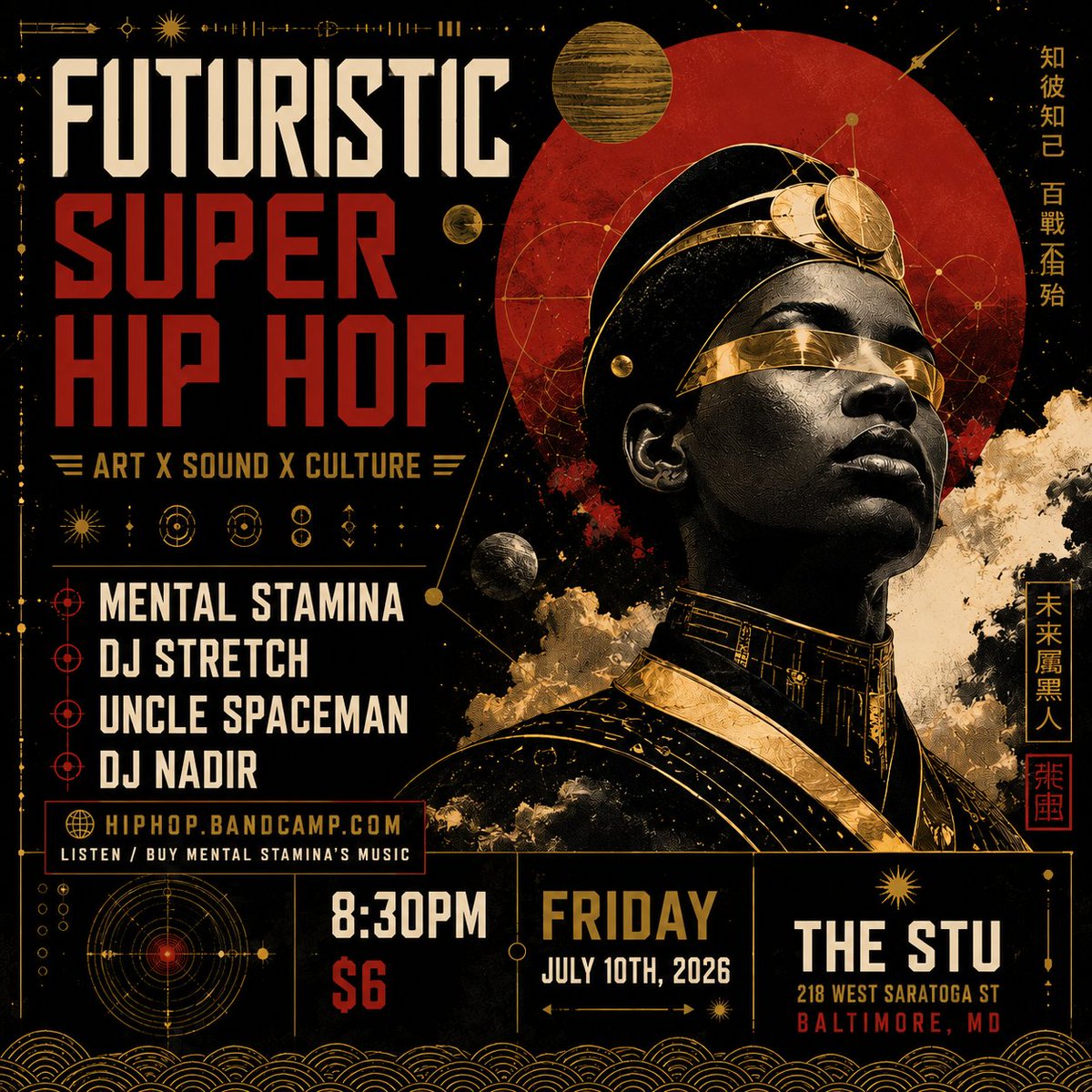 MentalStam's tweet photo. I'm performing my Medusa Phoenix album live in Baltimore tonight. DJ Stretch will be scratching up my entire set. https://t.co/zHcUT4MdEE