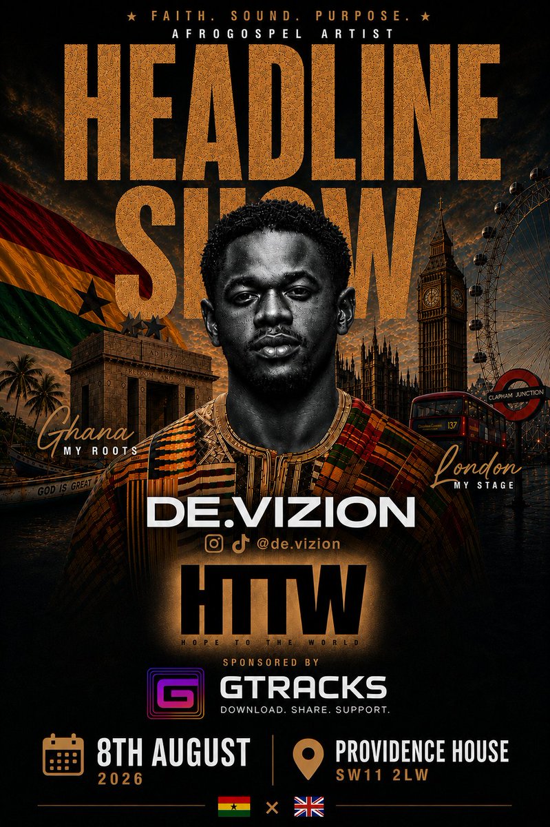 AStepFWD's tweet photo. Get ready for an unforgettable night as DE.VIZION  headlines his London show this August.

Representing his Ghanaian roots while sharing a message of faith through Afrogospel, DE.VIZION is set to deliver an inspiring live experience.

𝐆𝐞𝐭 𝐭𝐢𝐜𝐤𝐞𝐭𝐬 𝐧𝐨𝐰 >>> https://t.co/8BRbmXB8ol