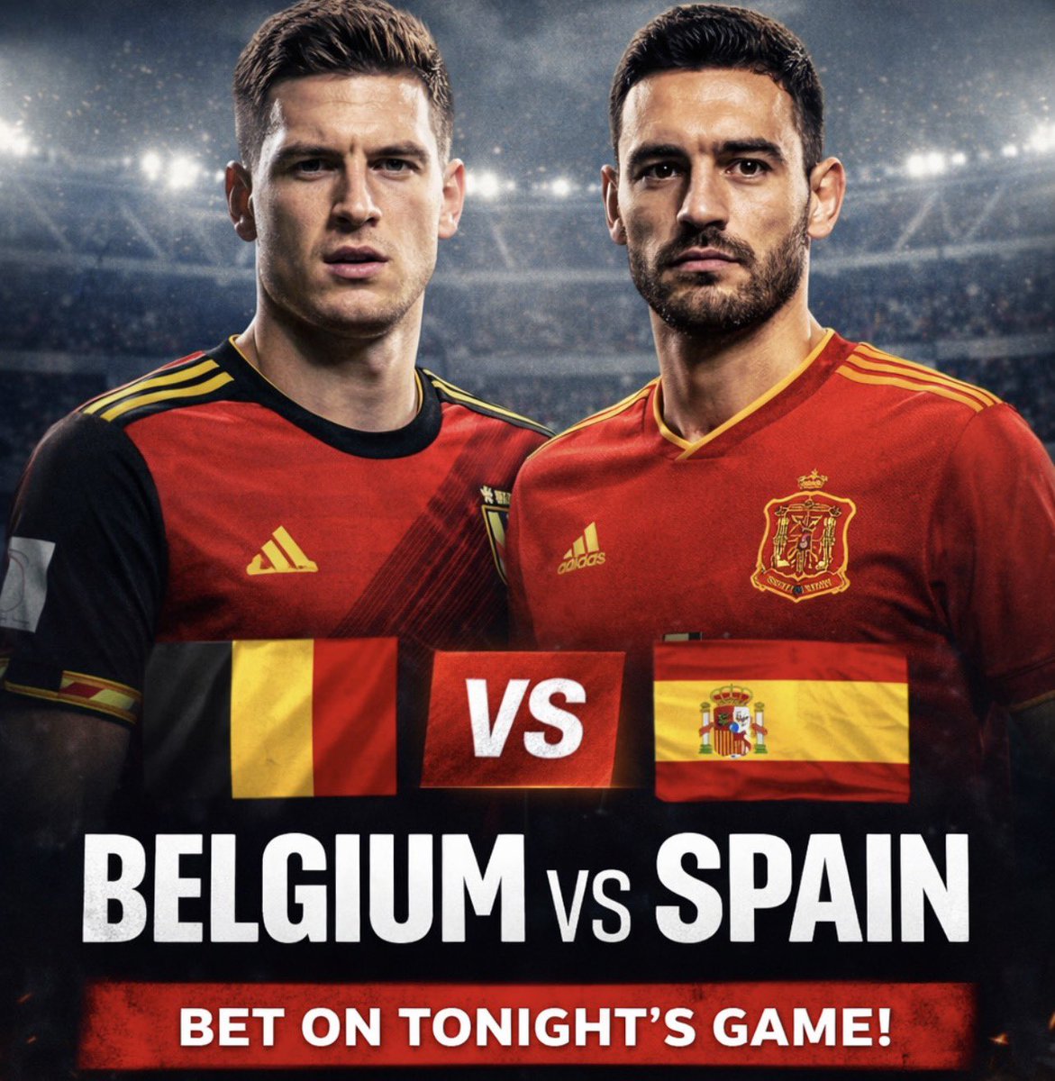 MATCHPULSE29's tweet photo. 🇪🇸 Spain Vs Belgium 🇧🇪 

Here are tonight’s bets for the game. I can’t see anything other than a Spanish domination! 

Be sure to follow and show me what you’re on. https://t.co/JTPUdOEyFJ