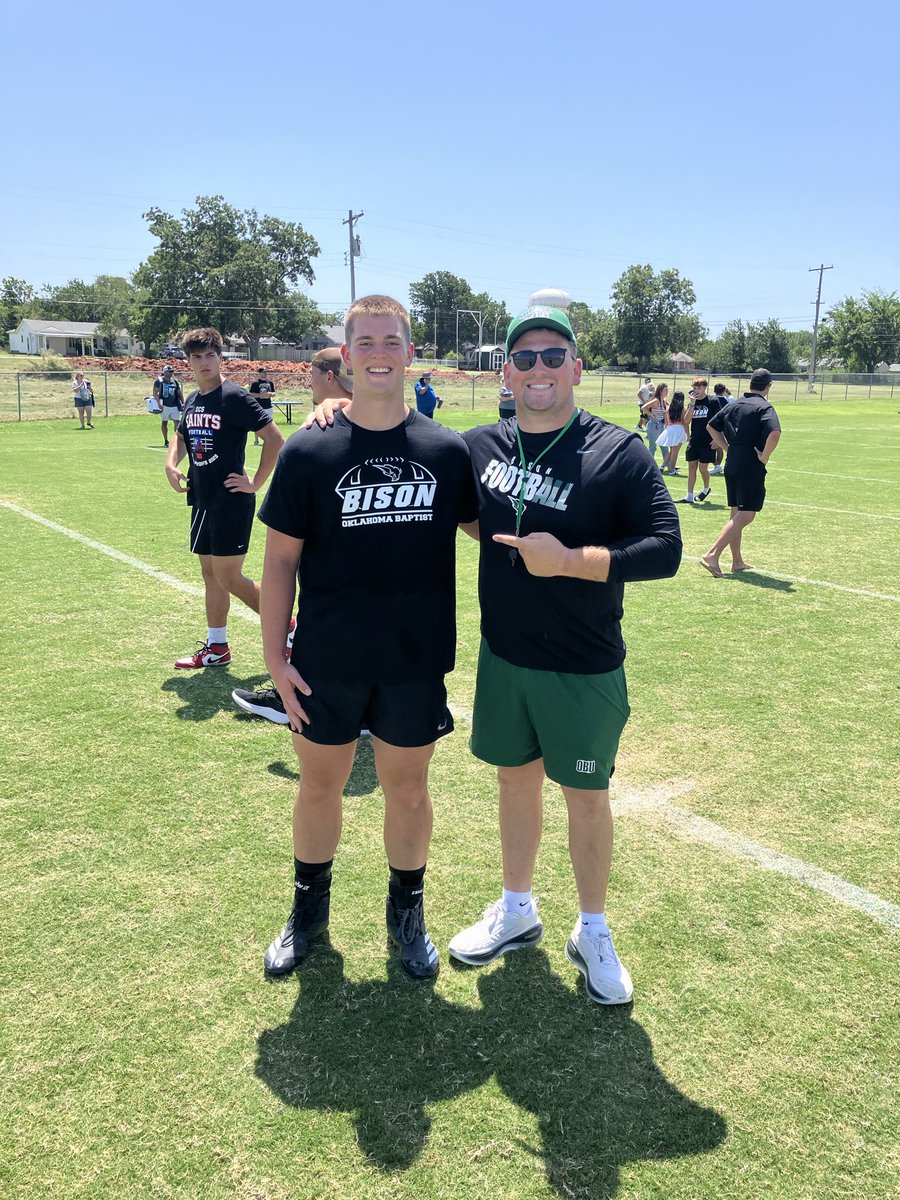 TitusRitter44's tweet photo. After attending today’s prospect camp @OBU_Football. I received some great coaching and my first offer to play college football. Thank you @LukeMcEndoo &amp; @CoachEaton94!

2 Cor 3:4-5 https://t.co/gxBkZkbu88