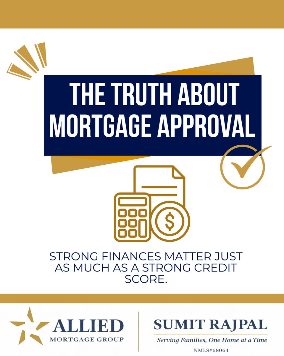 loansbySumit's tweet photo. Think your credit score is the only thing that matters for a mortgage? Think again.
Ready to explore your mortgage options? Let's connect!
#MortgageTips #MortgageApproval #HomeLoans #FirstTimeHomeBuyer #LoansbySumit https://t.co/my4WLKmoS1