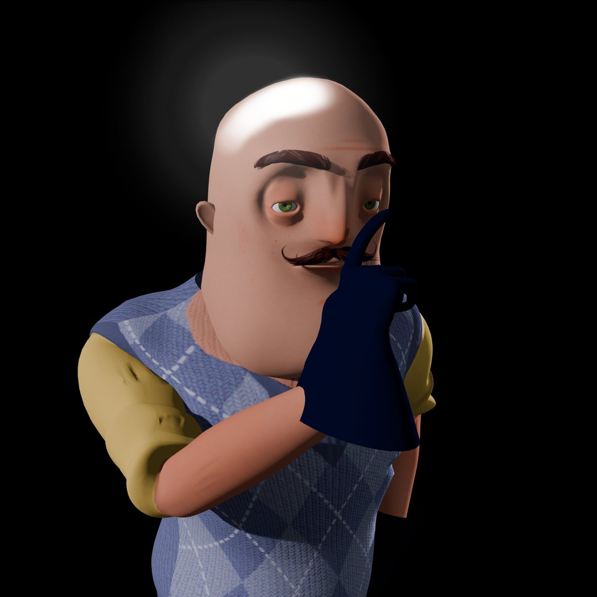 arvadin's tweet photo. i had a dream that hello neighbor was called hello bald and he was in my house and his shiny head eviscerated me before i could run away https://t.co/jQbrNZcJO5