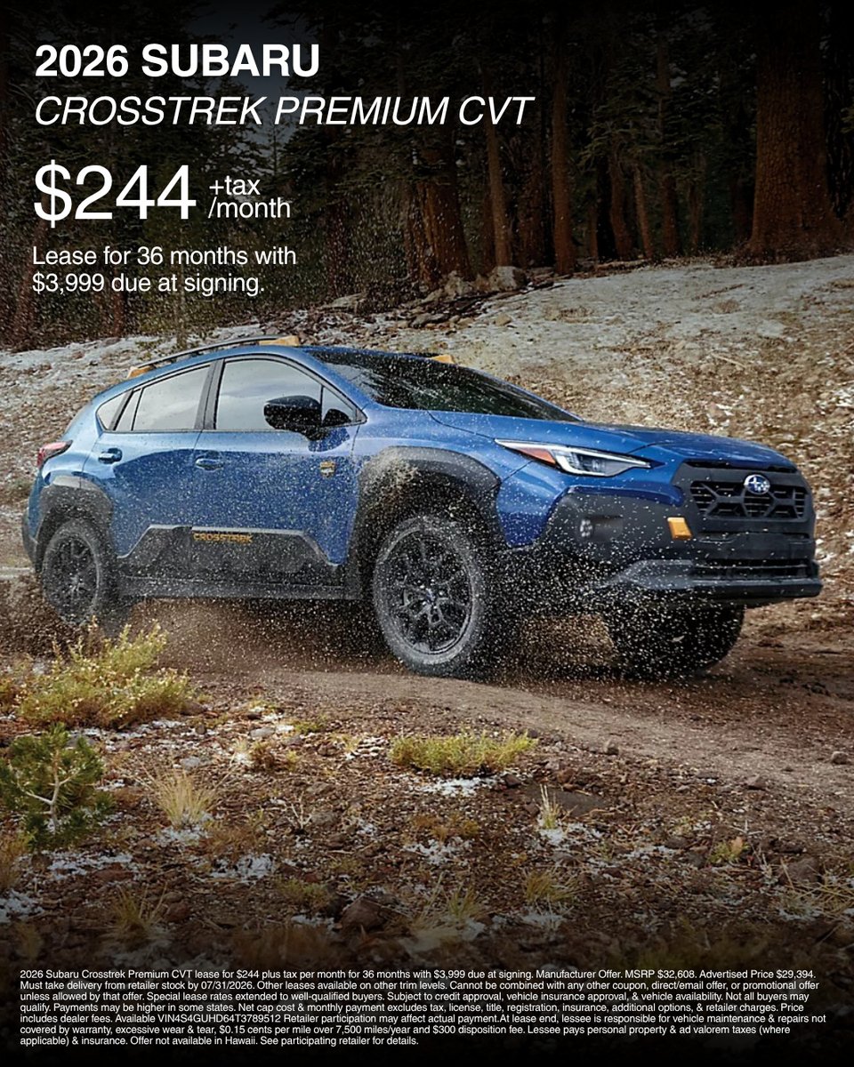 subaruoc's tweet photo. Great vehicles deserve great offers. Explore our lease opportunities and finance rates on select new models before they're gone. Take your favorite for a test drive today. #SubaruCrosstrek #SubaruOutback #SubaruBRZ #SubaruForester #SubaruOrangeCoast https://t.co/7E5Kz6ObzZ