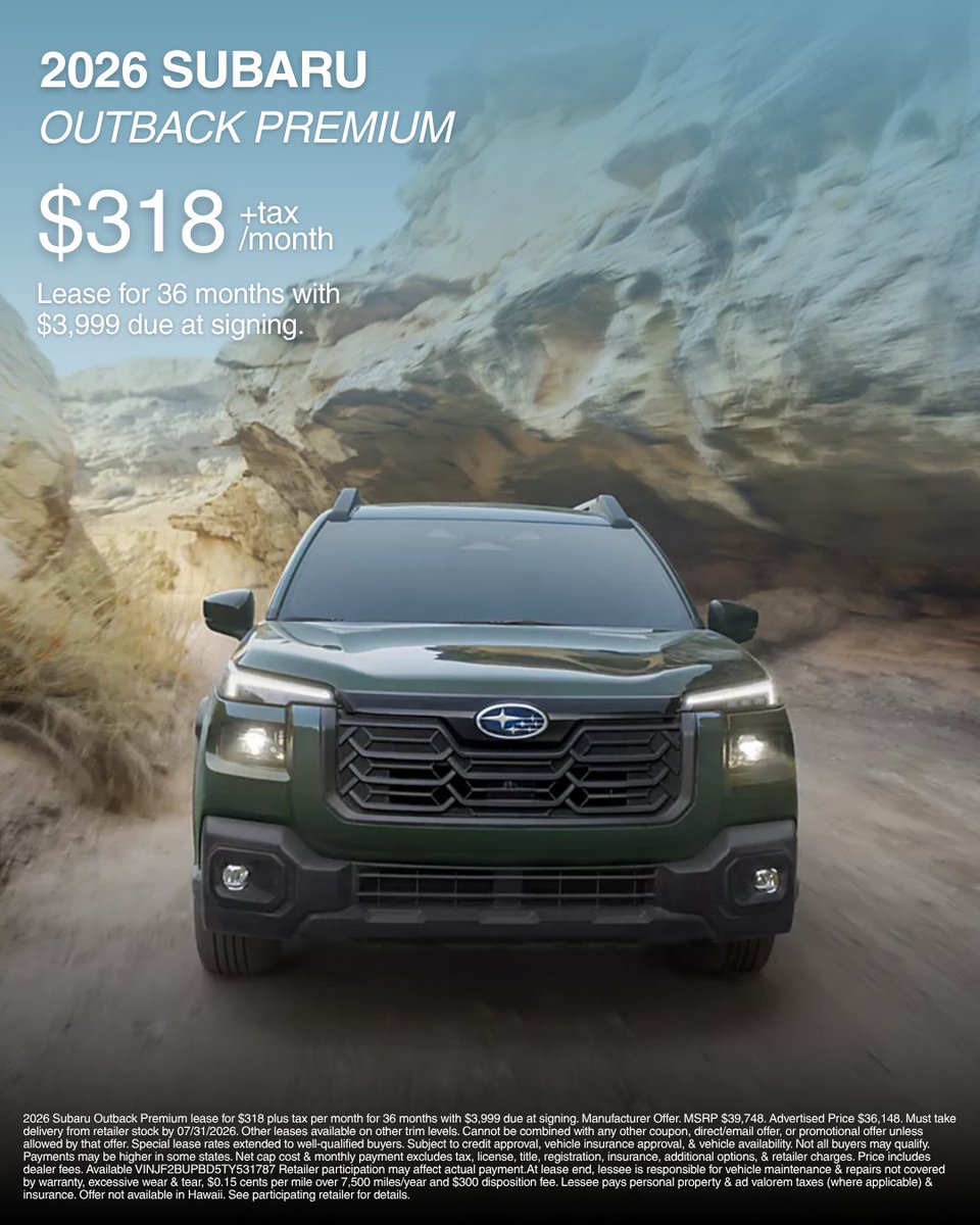 subaruoc's tweet photo. Great vehicles deserve great offers. Explore our lease opportunities and finance rates on select new models before they're gone. Take your favorite for a test drive today. #SubaruCrosstrek #SubaruOutback #SubaruBRZ #SubaruForester #SubaruOrangeCoast https://t.co/7E5Kz6ObzZ