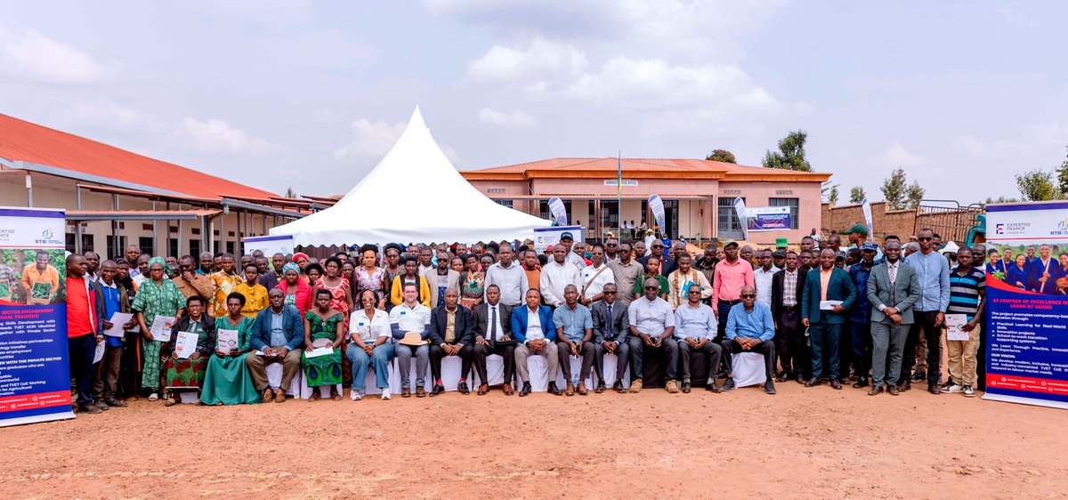 RTB_Rwanda's tweet photo. Today, the TVET Agri Open Days concluded at EFA Nyagahanga TSS, following yesterday's successful event at Kisaro TSS. The two-day engagement brought together key stakeholders to strengthen collaboration and showcase the role of both schools in advancing agricultural skills development.

Conducted in partnership with Expertise France and funded by the European Union, the Open Days introduced to stakeholders the TVET-AGRI Ubuhinzi Skills+ Project, an initiative aimed at transforming Rwanda’s agri-TVET system through the establishment of Centres of Excellence that connect education, skills development, and employment in the agriculture sector.

Through this project, Kisaro TSS and EFA Nyagahanga TSS will be transformed into TVET Centres of Excellence in Agriculture, equipping youth and women with market-relevant skills, strengthening agricultural value chains, and contributing to local economic development.