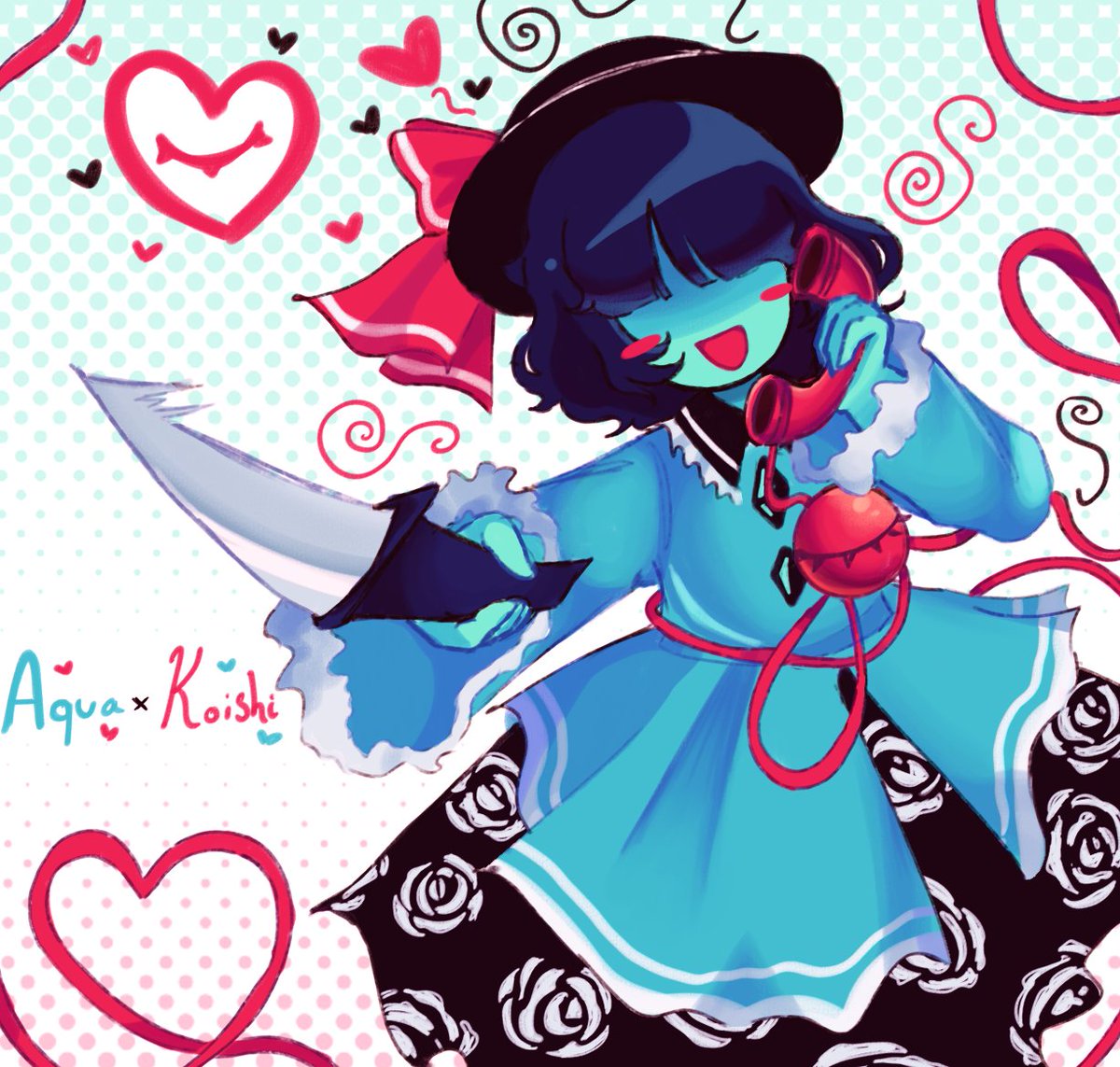 afreisenfumo's tweet photo. #deltarune aqua as koishi from touhou ❤️ https://t.co/B2JUZUQqQE