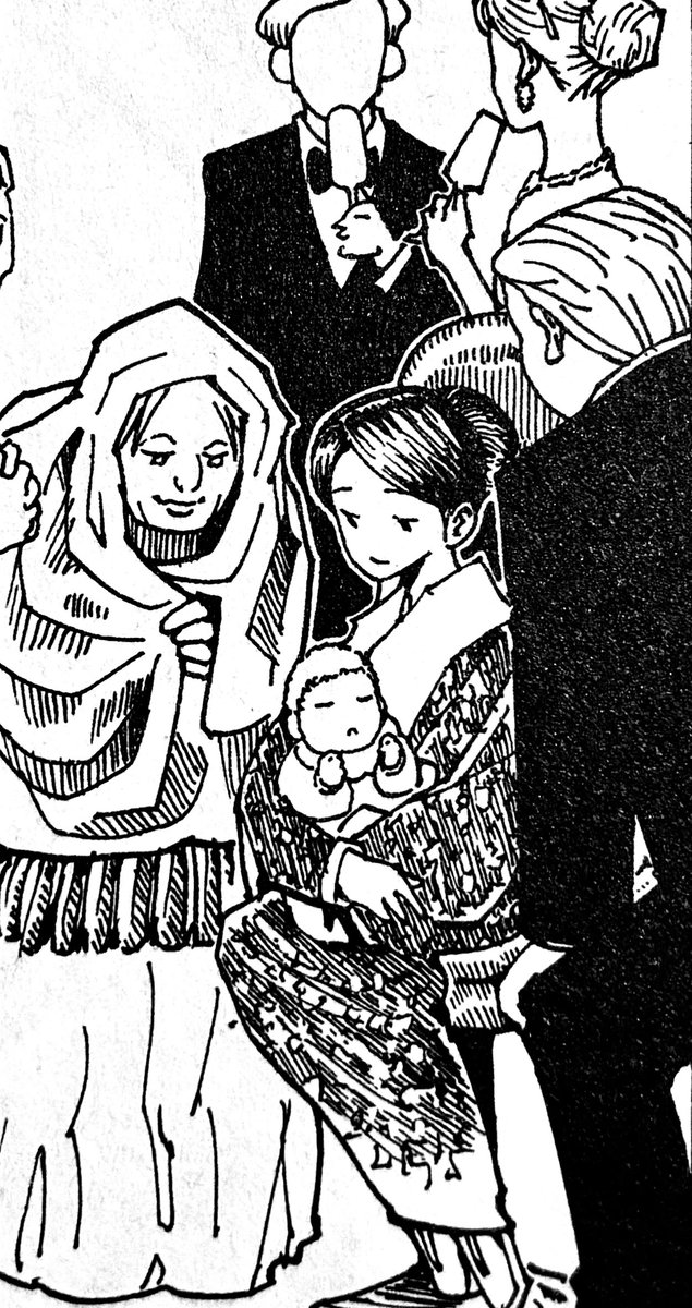 nightpian's tweet photo. 1枚目セレモニーに出席してる14王子を描いてると思ってたけど最終コマはオイトと偽ワブルじゃ無いかも。3枚目オイトは髪型が違うし羽織を着てない。偽ワブルは頭に冠/帽子的な物を乗せてる。オイトの妹とワブルだったら継承戦の条件を満たしちゃう。でも一般人のオイトの妹が入れるのか？分からん。 https://t.co/zB7tBiC328