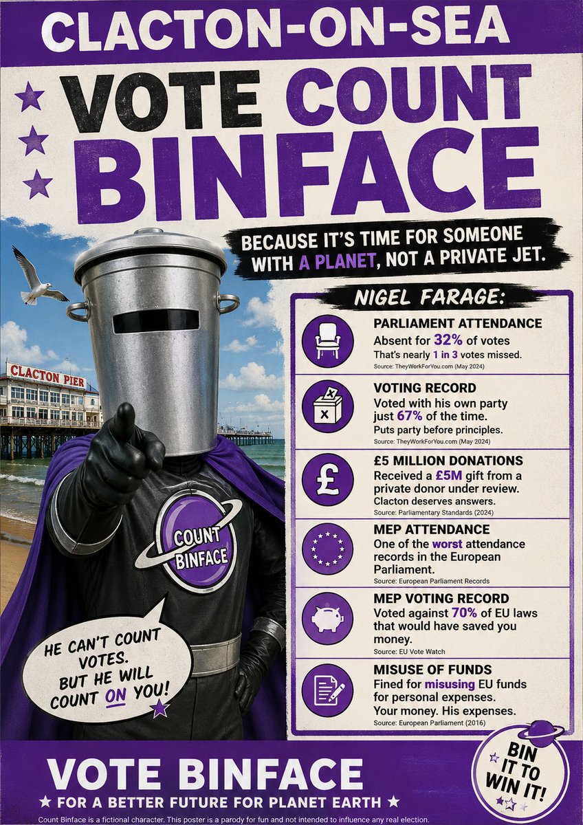Waynebe66's tweet photo. @sarah__british @KaneWynter404 So isn't Farage a shoe-in.....? or are you Reformers running scared?
#ClactionByElection https://t.co/qyVYVKF7Nl