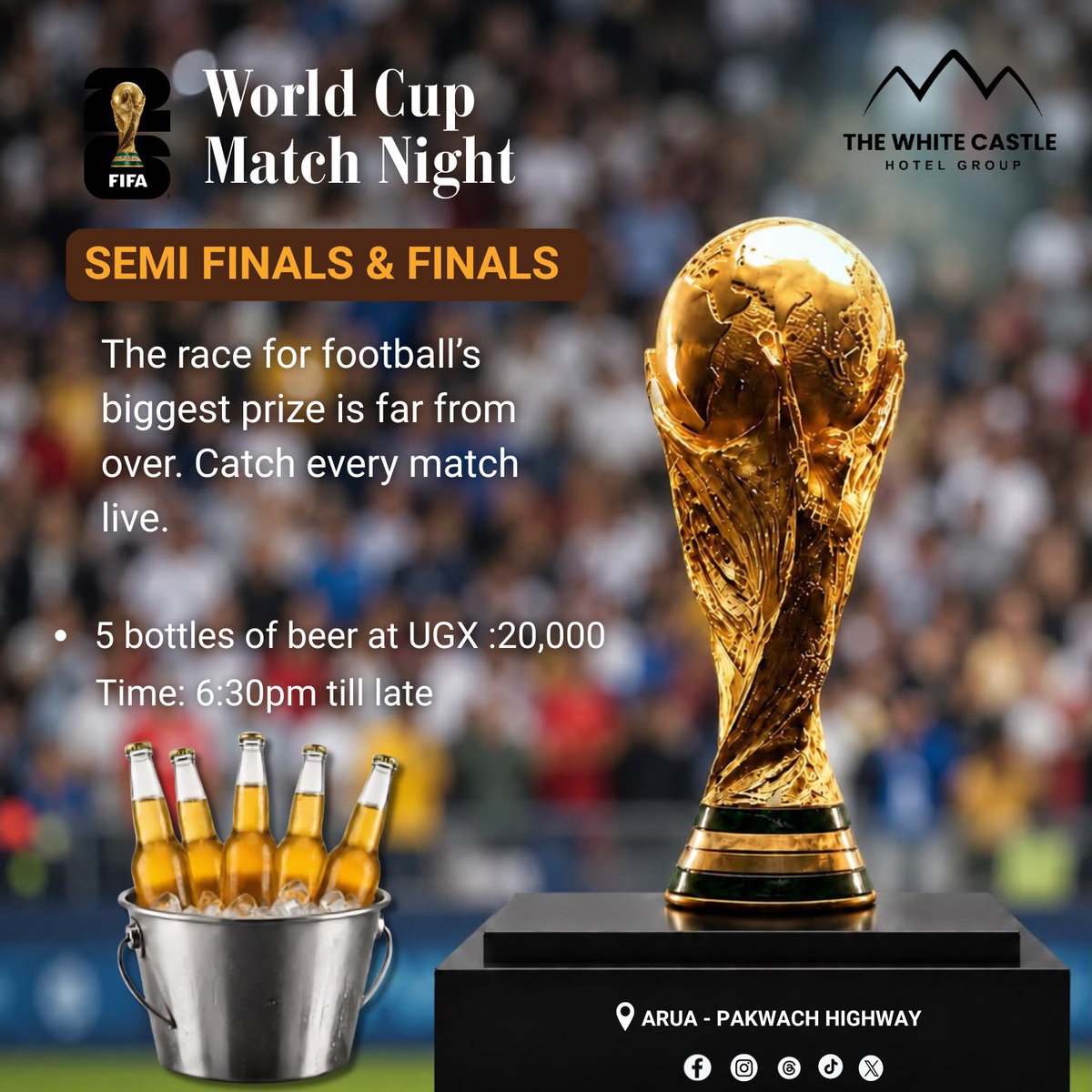 whitecastlearua's tweet photo. Eyes on the screen, hands on a chilled glass, and a crowd that feels like family—every pass, every goal, every moment amplified.
The semi-finals and finals deserve nothing less. 🍺
#LastOneStanding | #UnbeatableDeal https://t.co/oAEiY7uI3q