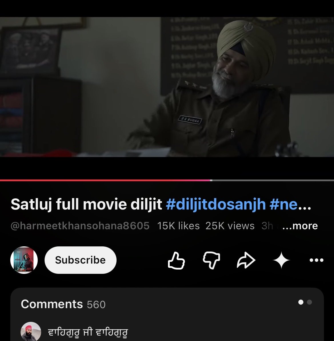 Ms788822's tweet photo. Film #Satluj is streaming free on you tube … already watched 25k times 😮😳😨@diljitdosanjh https://t.co/LiJtbVvsXO