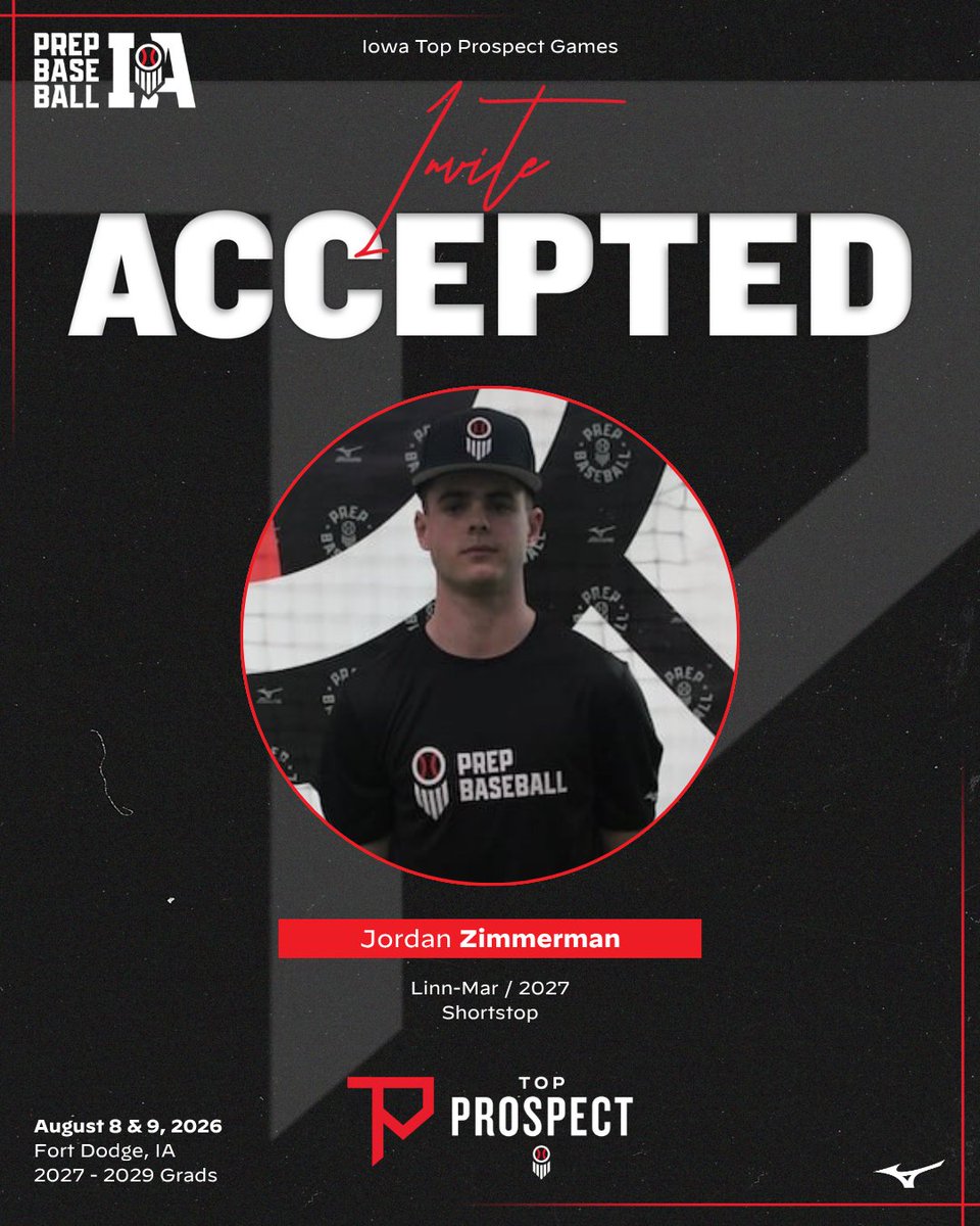 PrepBaseballIA's tweet photo. #𝗜𝗔𝗧𝗣𝗚𝟮𝟲: 𝗜𝗻𝘃𝗶𝘁𝗲 𝗔𝗰𝗰𝗲𝗽𝘁𝗲𝗱 ✅

𝗣𝗿𝗼𝘀𝗽𝗲𝗰𝘁: Jordan Zimmerman
𝗖𝗹𝗮𝘀𝘀: 2027
𝗛𝗦: Linn-Mar
𝗣𝗢𝗦: SS

👤: https://t.co/DhzpL0ljXK | @Jordan_Zimm11 

𝚁𝚎𝚚𝚞𝚎𝚜𝚝 𝚈𝚘𝚞𝚛 𝙸𝚗𝚟𝚒𝚝𝚎 (𝟸𝟶𝟸𝟽-𝟸𝟶𝟸𝟿 𝙶𝚛𝚊𝚍𝚜)⤵️
https://t.co/14dKowDFo3 https://t.co/ciE1ZgPJAd