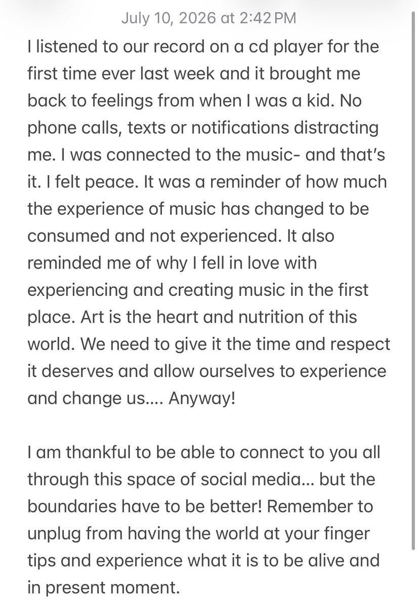 woolbrightband's tweet photo. Some thoughts 💜💿 https://t.co/UR1ceBlvp3
