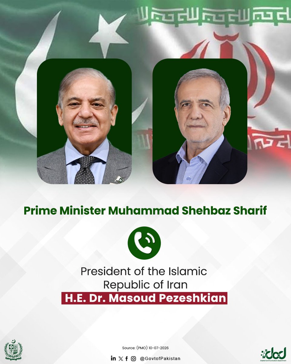 Pakistan Urges Restraint as Tensions Escalate: PM Shehbaz Calls Iran's President Pezeshkian for Regional Peace