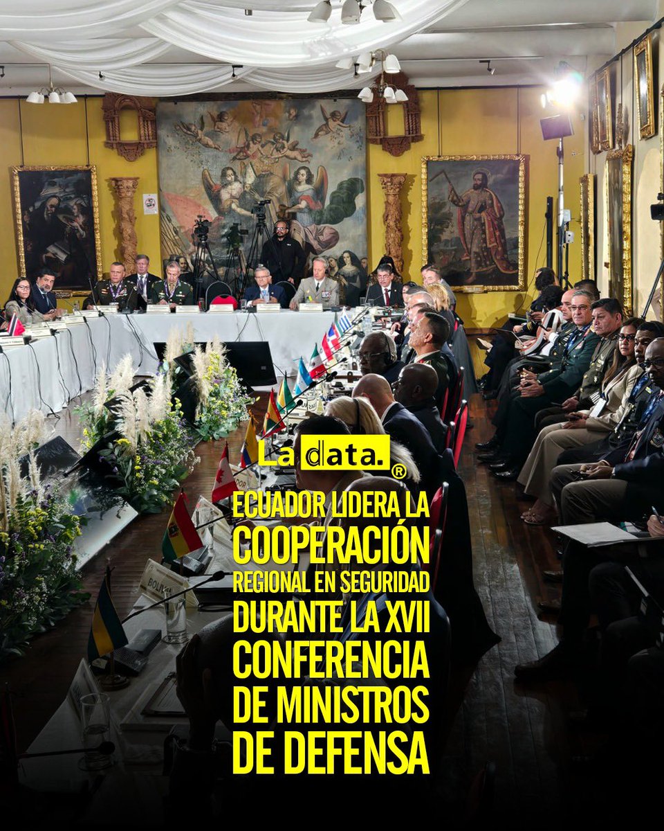 ladataec's tweet photo. #Tendencia Ecuador lidera la cooperación regional en seguridad durante la XVII Conferencia de Ministros de Defensa

Ecuador se posiciona como un referente regional en seguridad al liderar el llamado a la cooperación internacional y el intercambio de inteligencia durante la XVII Conferencia de Ministros de Defensa de las Américas en Cusco, donde el Ministro de Defensa Gian Carlo Loffredo destacó la efectividad de la estrategia nacional al afirmar que, gracias a las acciones contundentes contra el crimen organizado, el miedo ha cambiado de bando hacia los delincu3ntes.

@ladataec 👈

#ladata #TendenciaPolítica #GianCarloLoffredo #Seguridad