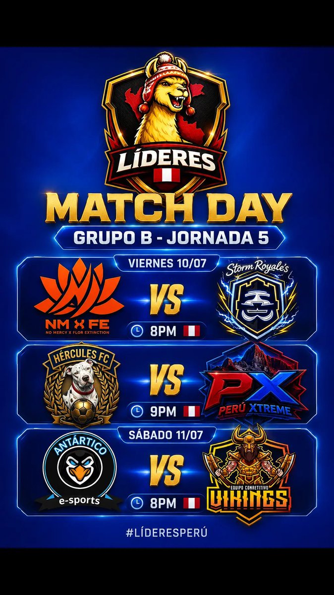 LideresPeru_CR's tweet photo. #MatchDay 

🔴Últimas Jornadas para conocer los equipos que pasarán a Play OFF
Cada Punto, cada Set 
Cuenta🔥

@CRFlordeLoto 🆚 @Storm_Royales 
⏰8PM🇵🇪

@Hercules_fc 🆚 @Xtreme_Teamtbd 
⏰9PM🇵🇪

@Antartico_CR 🆚 @TeamVikings_CR
⏰10PM🇵🇪 

En Live x Tik Tok!
🎥@Recameca_cr

#CR https://t.co/WHq0N4IsRn