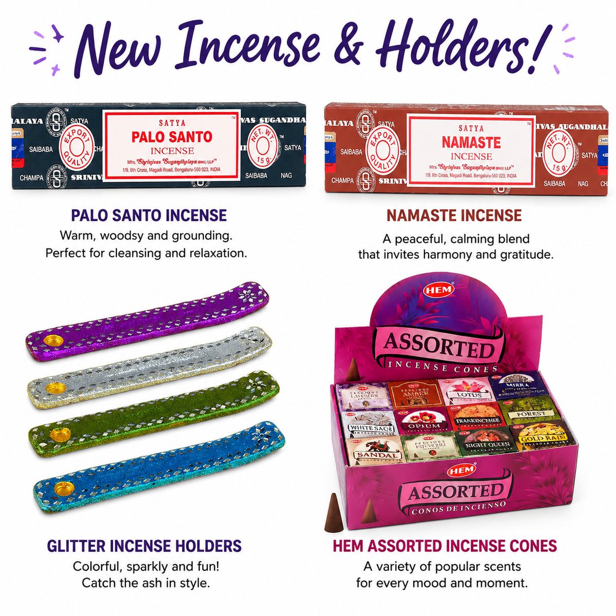 The_Sub's tweet photo. Fresh scents, colorful sparkle, and new ways to set the mood! 🌿✨

We've added two new Satya incense favorites—Palo Santo and Namaste—along with colorful glitter incense holders and HEM assorted incense cones. Whether you're stocking up on your favorite fragrance or trying something completely new, we've got plenty of ways to make your space smell amazing.

🪵 New Satya Palo Santo Incense
🙏 New Satya Namaste Incense
🌈 Glitter Incense Holders in multiple colors
🕯️ HEM Assorted Incense Cones with a variety of popular scents
Available at The Sub inside Cheap Thrills Records – Downtown SLO – Free Parking Behind Store