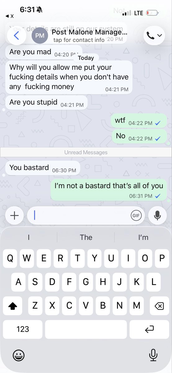 ZickMariah33650's tweet photo. Now he’s calling me a bastard https://t.co/PSLWTgF0Vf