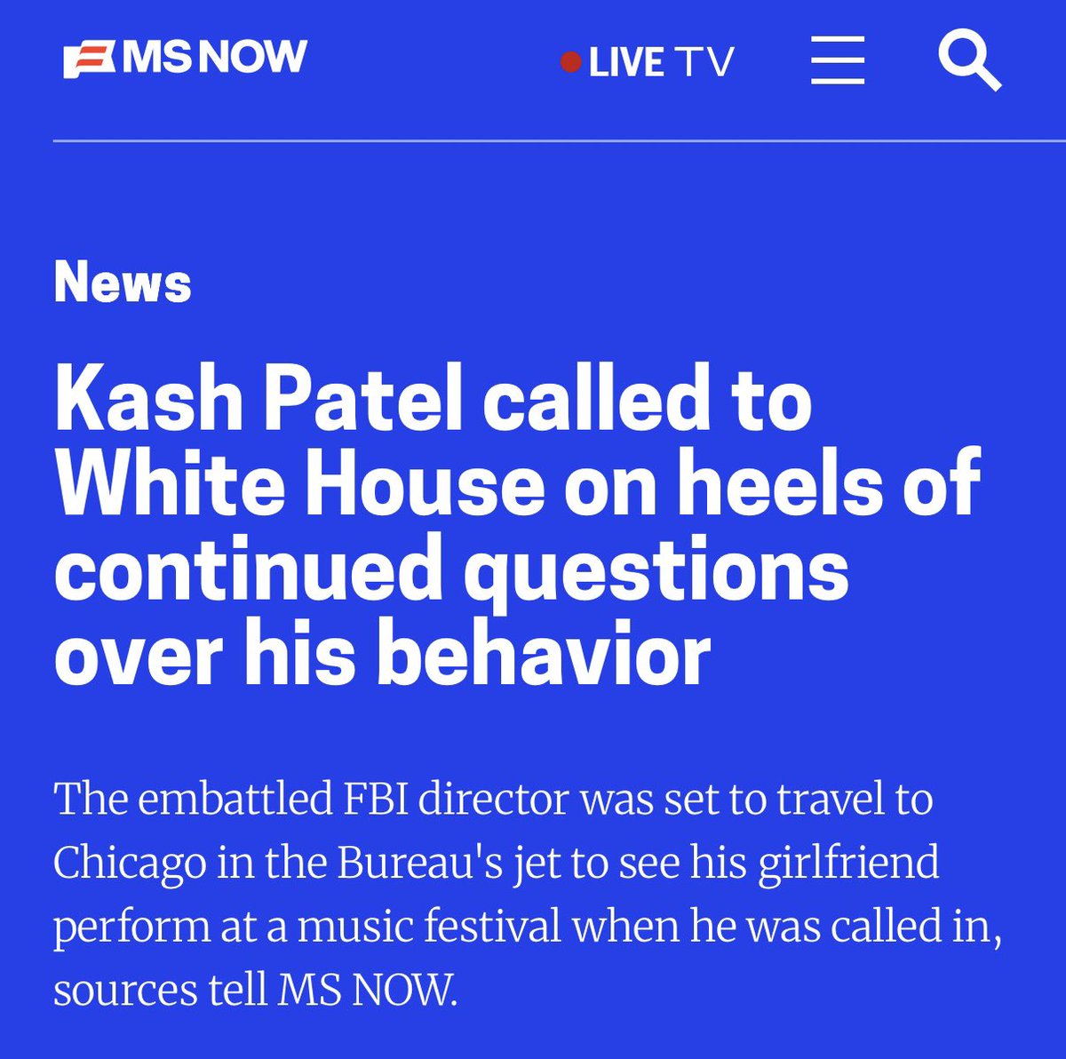 FBIDirectorKash tweet picture