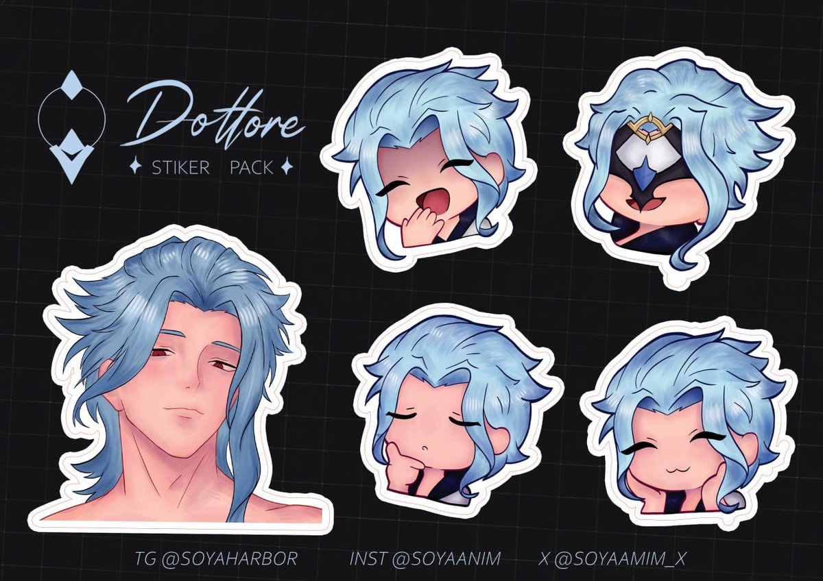 soyaanim_x's tweet photo. did a sticker pack for comic con
tired of drawing dottore 

#Dottore https://t.co/l1r6UNcy3M