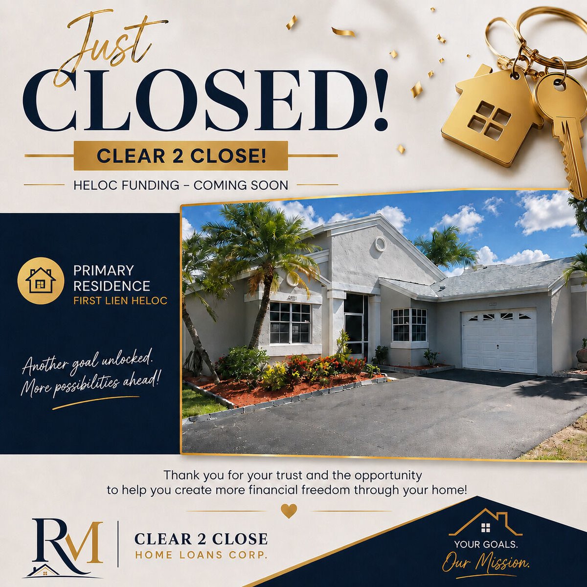 RobinMorla's tweet photo. Another HELOC officially closed! 🎉🏡
This homeowner was able to tap into their equity and create more financial flexibility for what comes next.
Thinking about using the equity in your home? Let’s talk.
#JustClosed #HELOC #HomeEquity #MortgageBroker #Clear2Close https://t.co/T4VGkbdXws