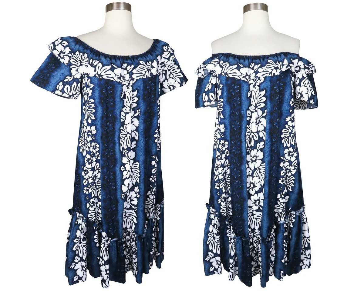 pinupdresses's tweet photo. Vintage Hawaiian Muumuu Dress S Blue White Hibiscus Floral Print Ruffle Off Shoulders Tropical Caftan Navy Luau Tiki Oasis Loungewear
 https://t.co/dsPiE6lCyx via @Etsy https://t.co/PpPeeCM2XR