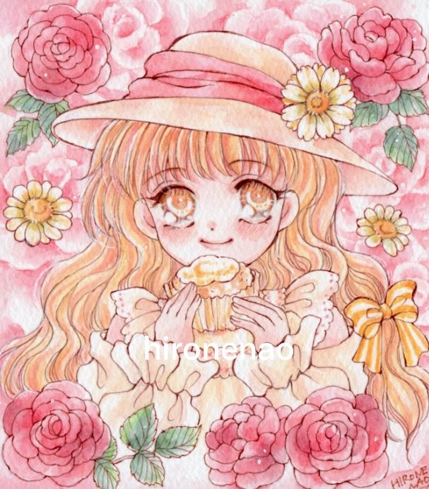 本日在廊します🌸(10時頃到着予定 ミニ色紙2枚追納✨透明水彩原画
