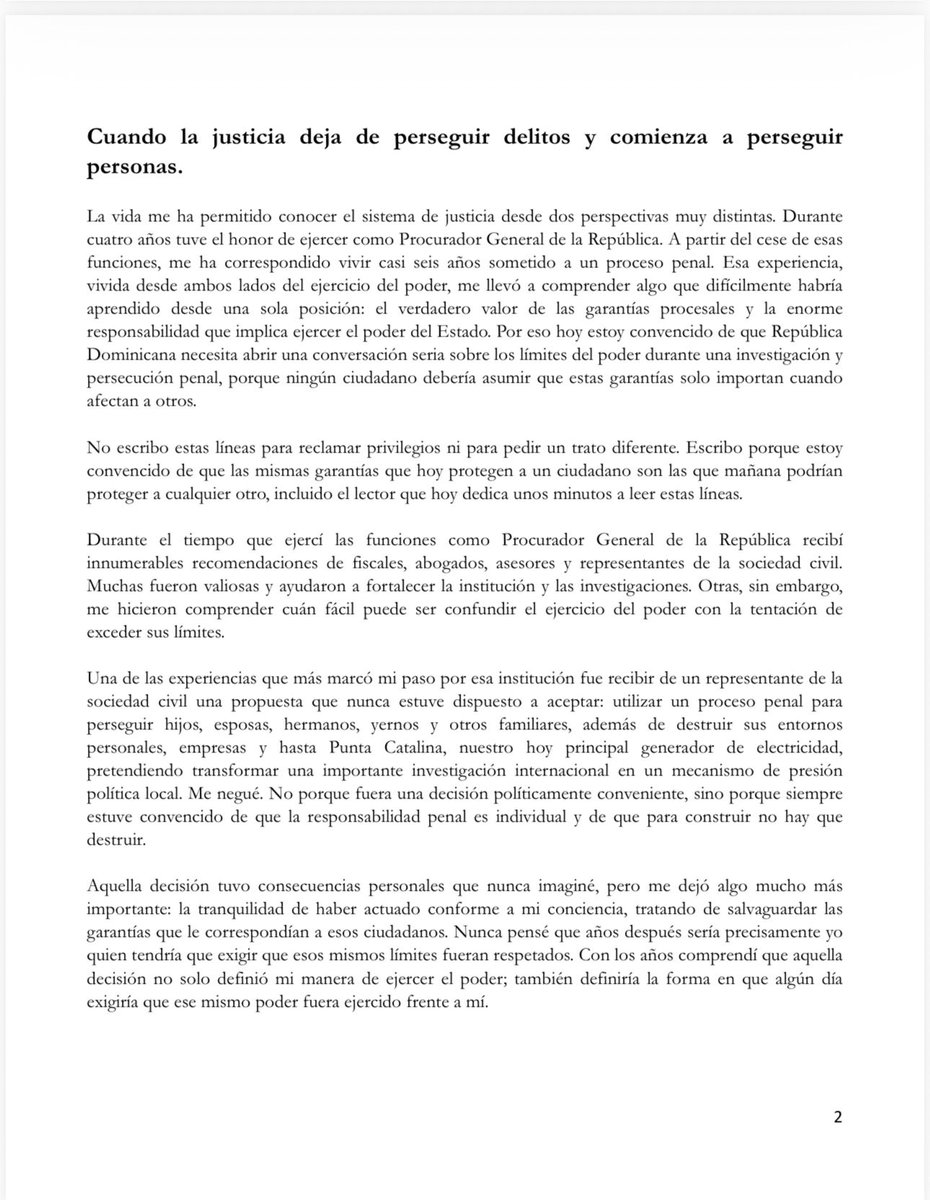 JeanARodriguezS's tweet photo. Les comparto una reflexión personal sobre la justicia, el ejercicio del poder y los límites que toda democracia necesita para proteger a sus ciudadanos.

Porque las garantías procesales no pertenecen a los imputados; pertenecen a toda la sociedad. https://t.co/aUeqHxxsKR