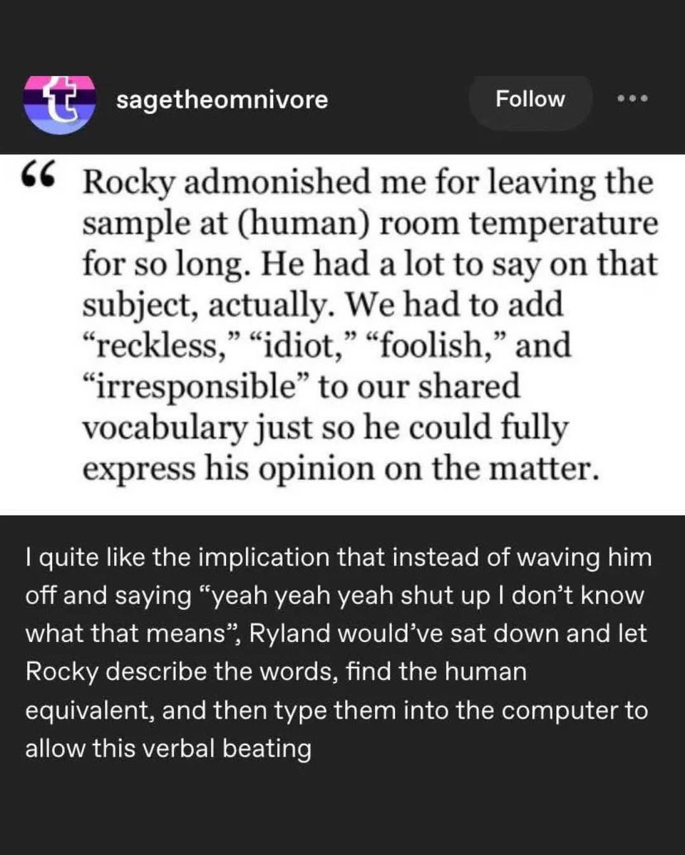 sovngarde's tweet photo. people will say this man doesn’t have a degradation kink when he literally helped Rocky find and learn the right words on how to better insult him oh grace you ain’t slickkkk https://t.co/xU0U0FBzlh