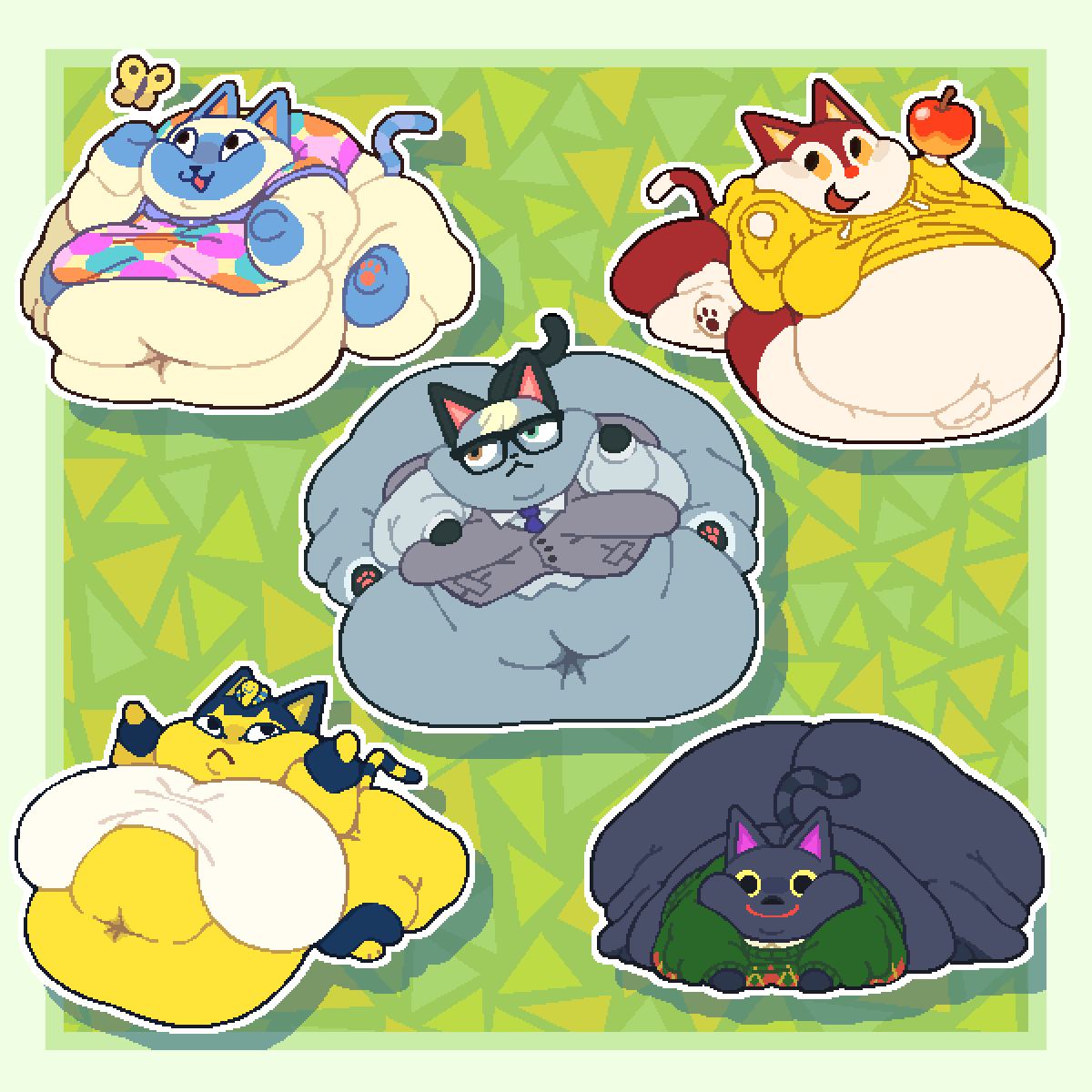 RoundedPentagon's tweet photo. What if I made even more of these crossers, of these fatass cats? Stickers of the Huge Large variety.

These rotund cats are about 3x2.5"

🔗Below!! https://t.co/OeMWOzuWek